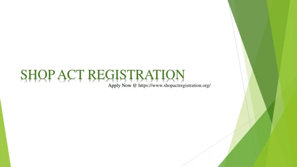 Shop Act Registration Online