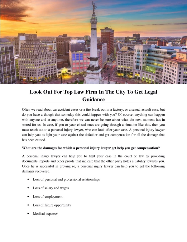 Look Out For Top Law Firm In The City To Get Legal Guidance