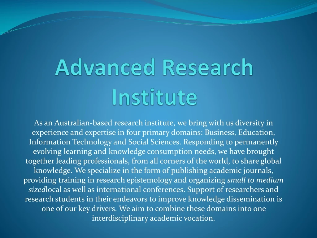 advanced research institute