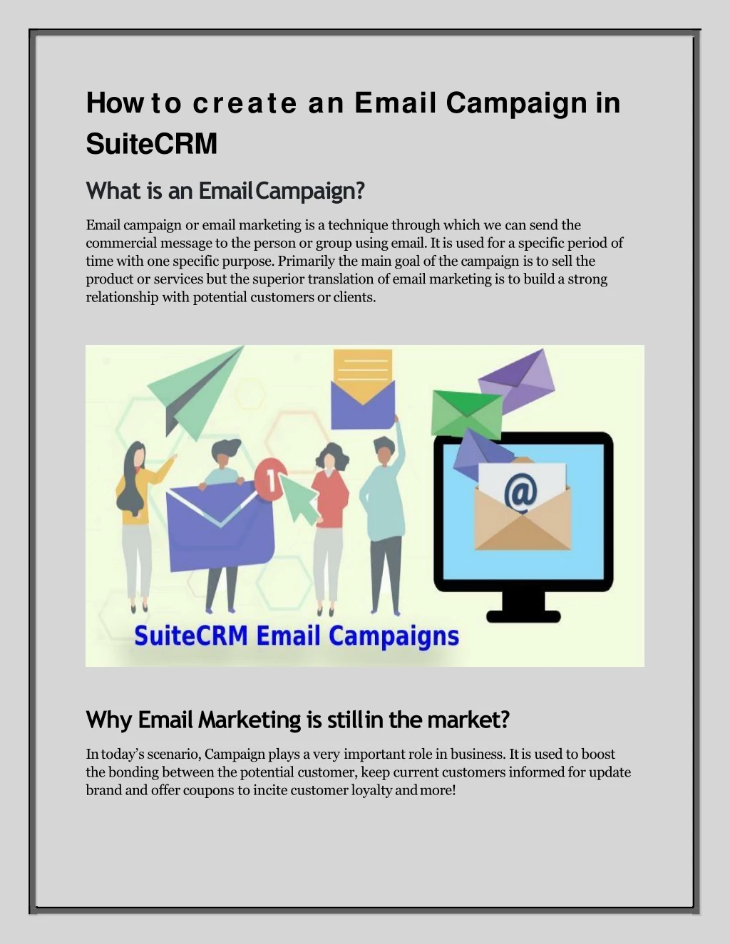 how to create an email campaign in suitecrm