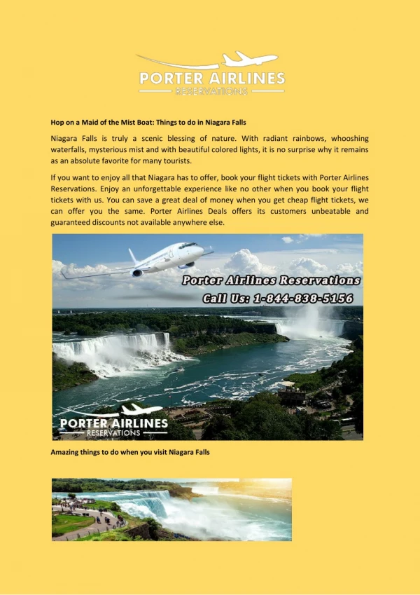 book your flight tickets with Porter Airlines Reservations