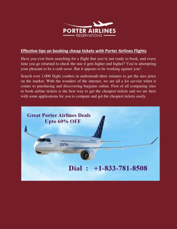 Effective tips on booking cheap tickets with Porter Airlines Flights