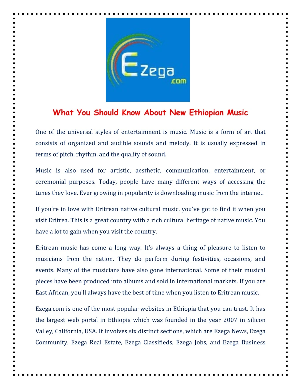 what you should know about new ethiopian music