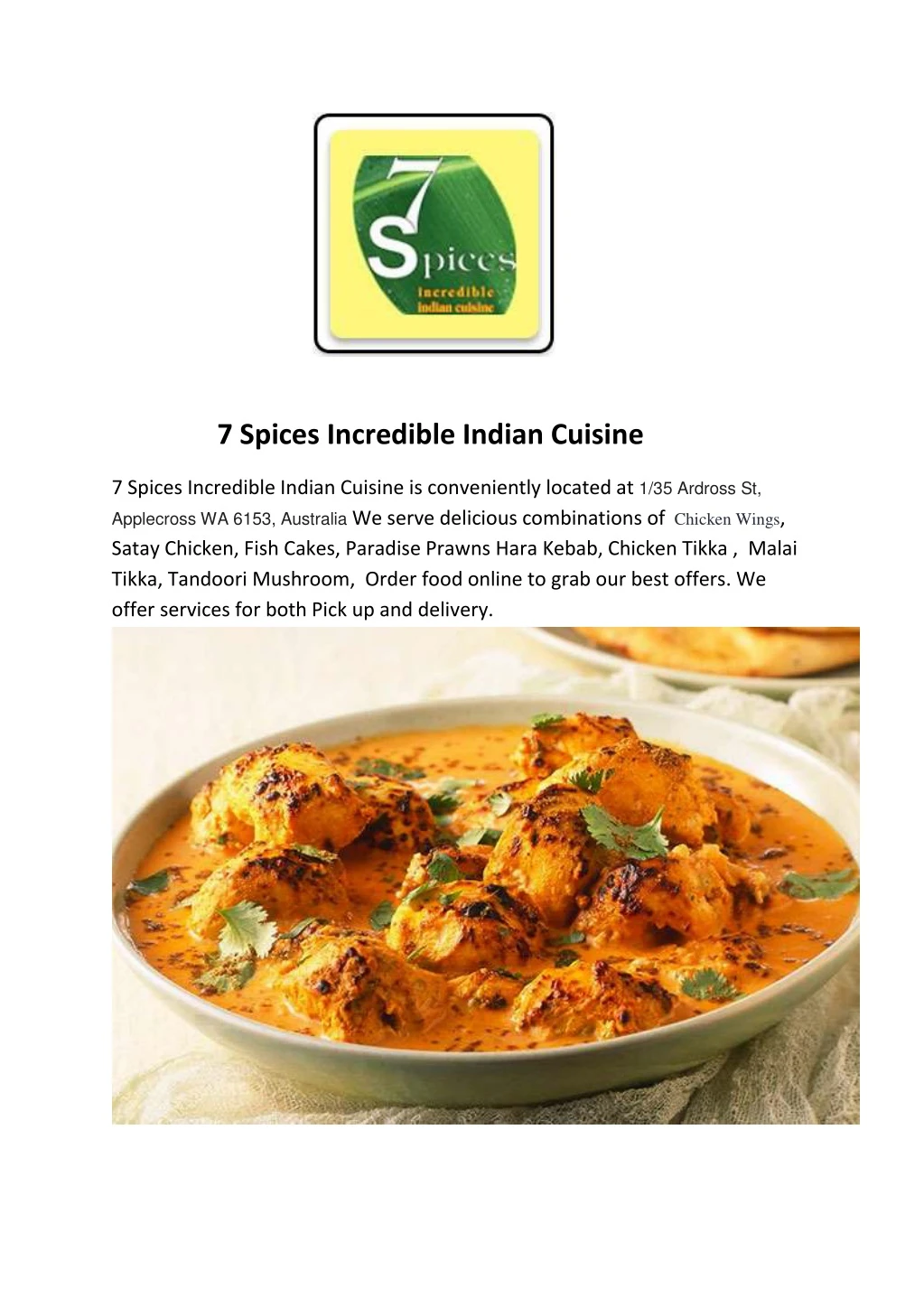 7 spices incredible indian cuisine