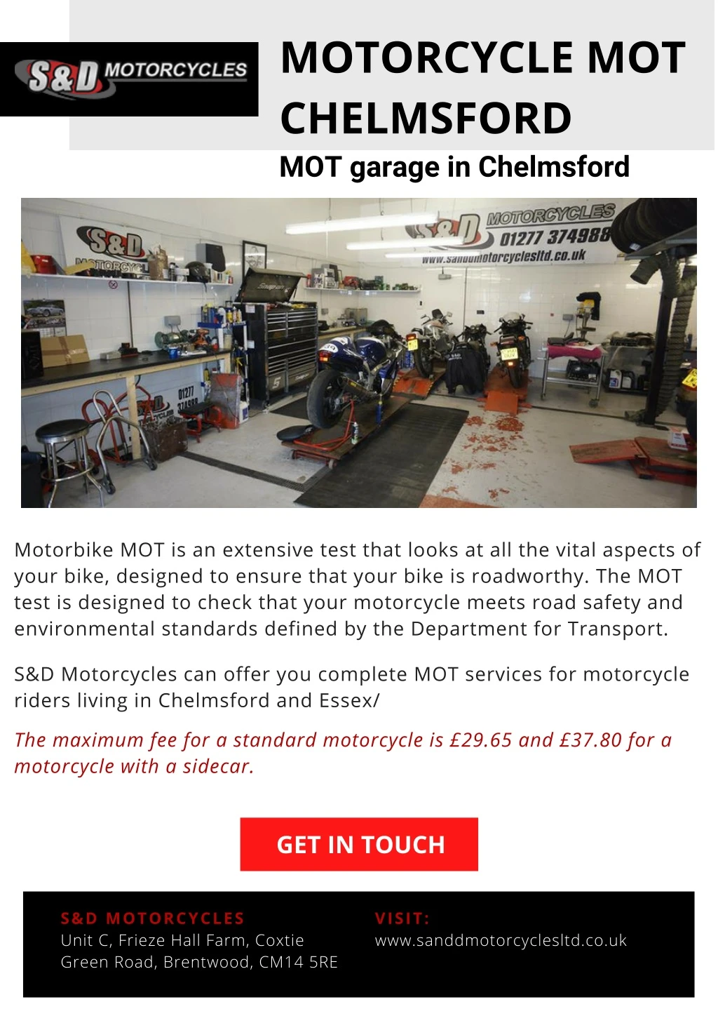motorcycle mot chelmsford mot garage in chelmsford