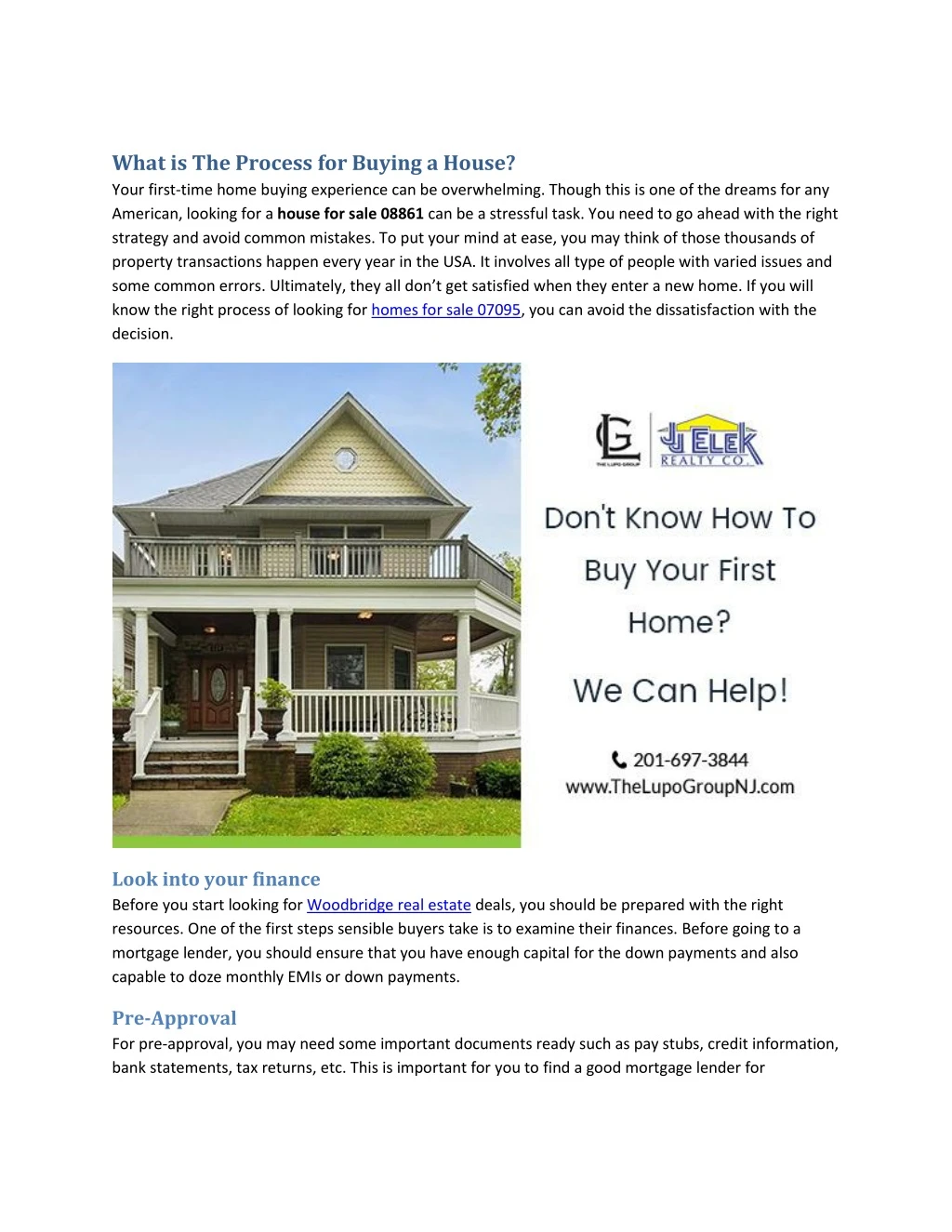 what is the process for buying a house your first