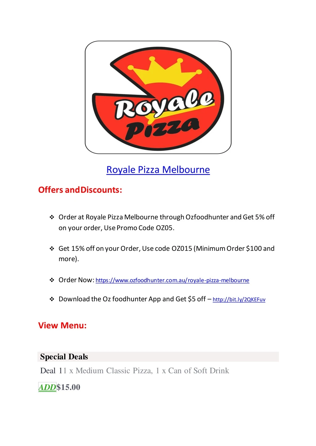 royale pizza melbourne