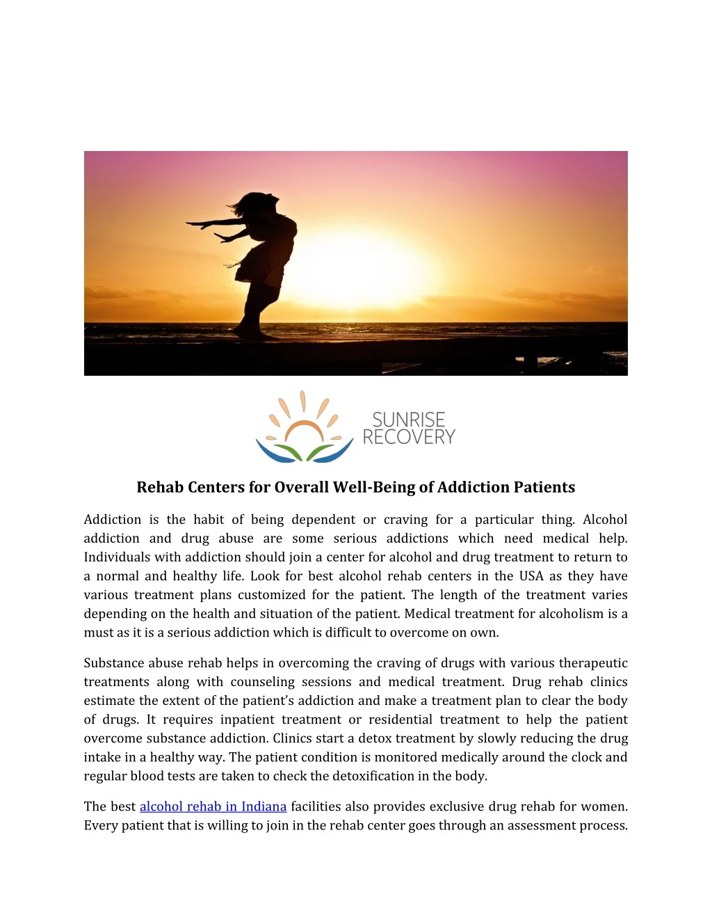 rehab centers for overall well being of addiction