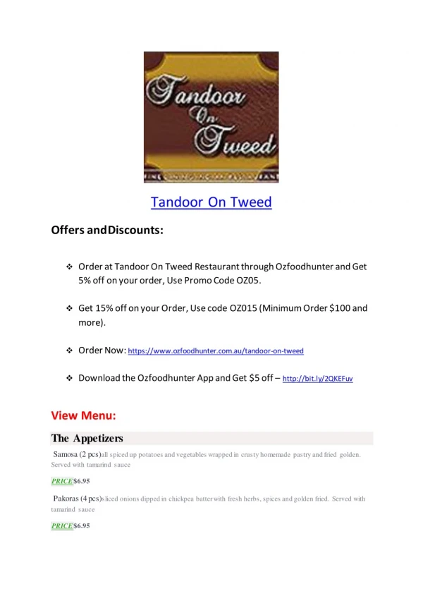 15% Off - Tandoor On Tweed-Tweed Heads - Order Food Online