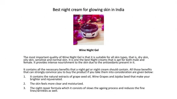 Best Night Cream For Growing Skin In India