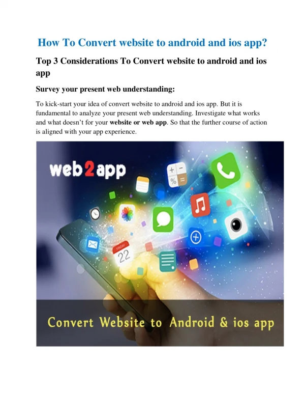 Convert website to android and ios app