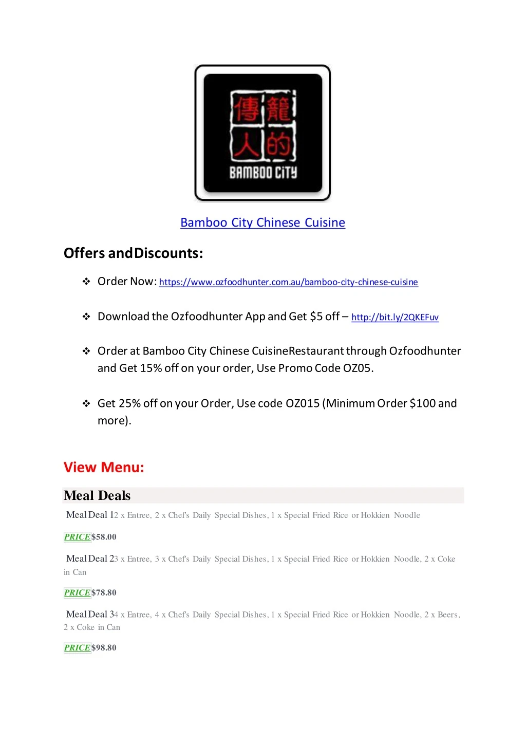 bamboo city chinese cuisine