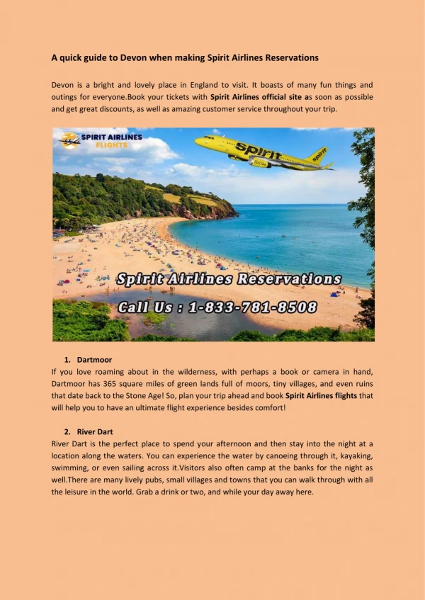 A quick guide to Devon when making Spirit Airlines Reservations