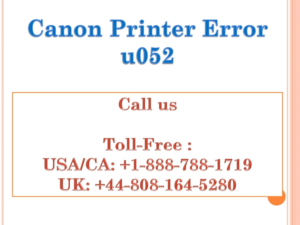 canon printer error u052