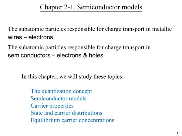 Chapter 2-1. Semiconductor models