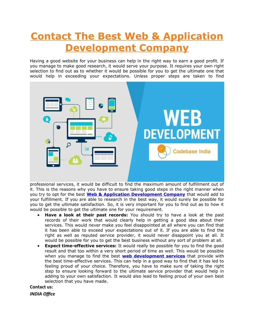 contact the best web development company