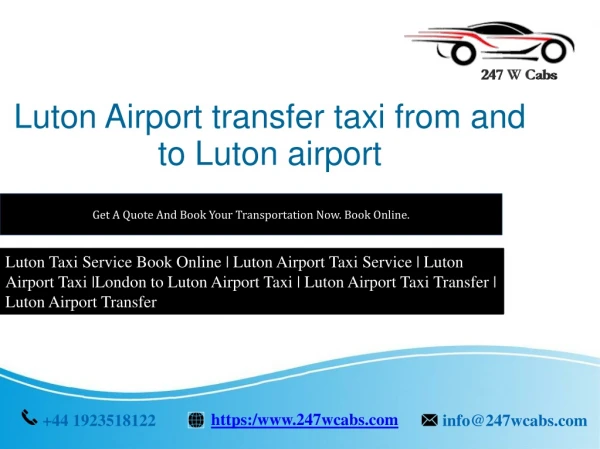 Luton Airport transfer taxi from and to Luton airport
