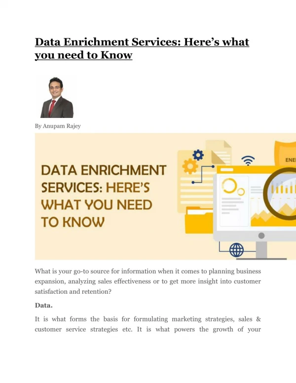 Data Enrichment Services: Here’s what you need to Know