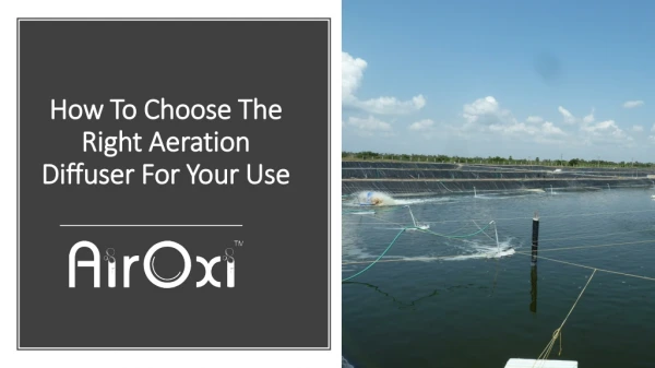 How To Choose The Right Aeration Diffuser For Your Use
