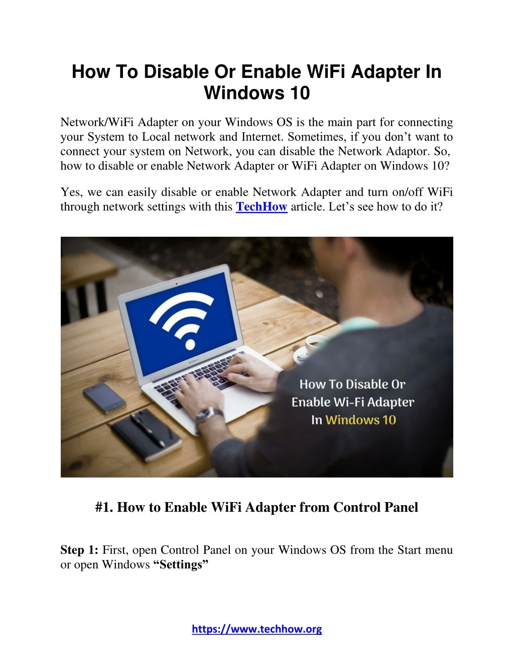 how to disable or enable wifi adapter in windows