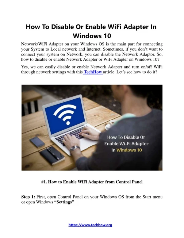 How To Disable Or Enable WiFi Adapter In Windows 10