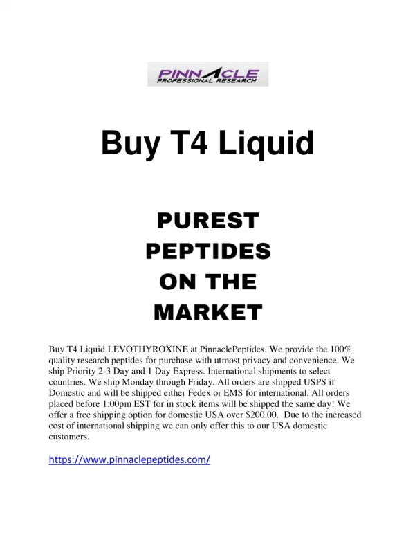 Buy T4 Liquid