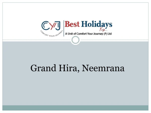 Grand Hira Neemrana | Destination Wedding in Neemrana | Resorts in Neemrana