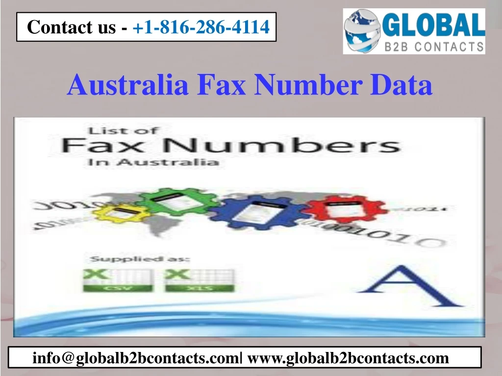 australia fax number data