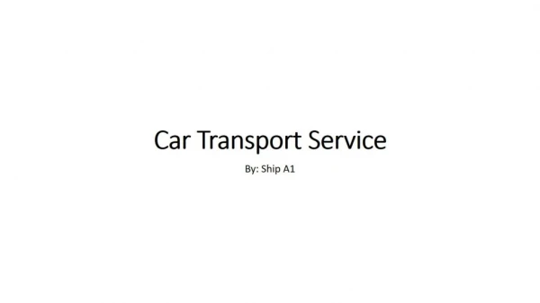 Car Shipping Service