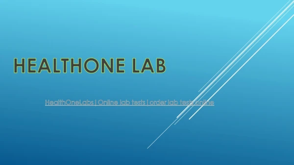 HealthOneLabs|Online lab tests|order lab tests online|online blood test