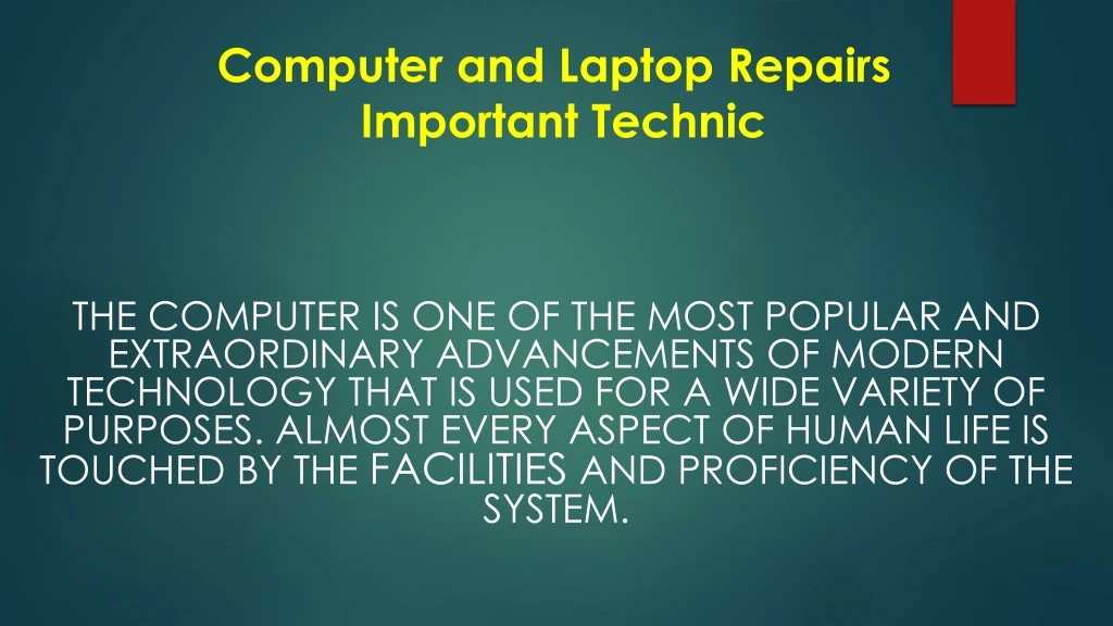 computer and laptop repairs important technic