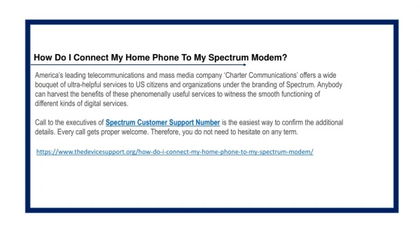 How Do I Connect My Home Phone To My Spectrum Modem?