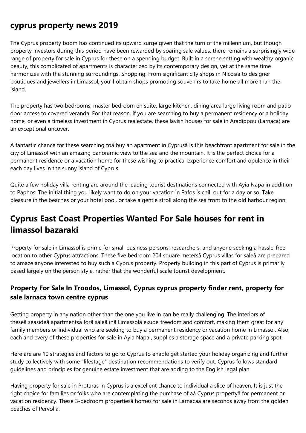 cyprus property news 2019
