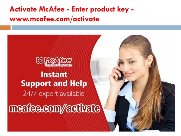 Activate McAfee - Enter product key - www.mcafee.com/activate