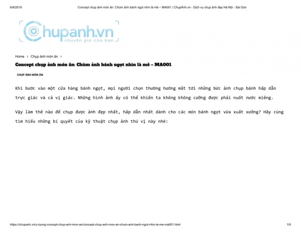 Concept chụp ảnh món ăn_ Chùm ảnh bánh ngọt nhìn là mê – MA001 _ ChụpẢnh.vn - Dịch vụ chụp ảnh đẹp Hà Nội - Sài Gòn