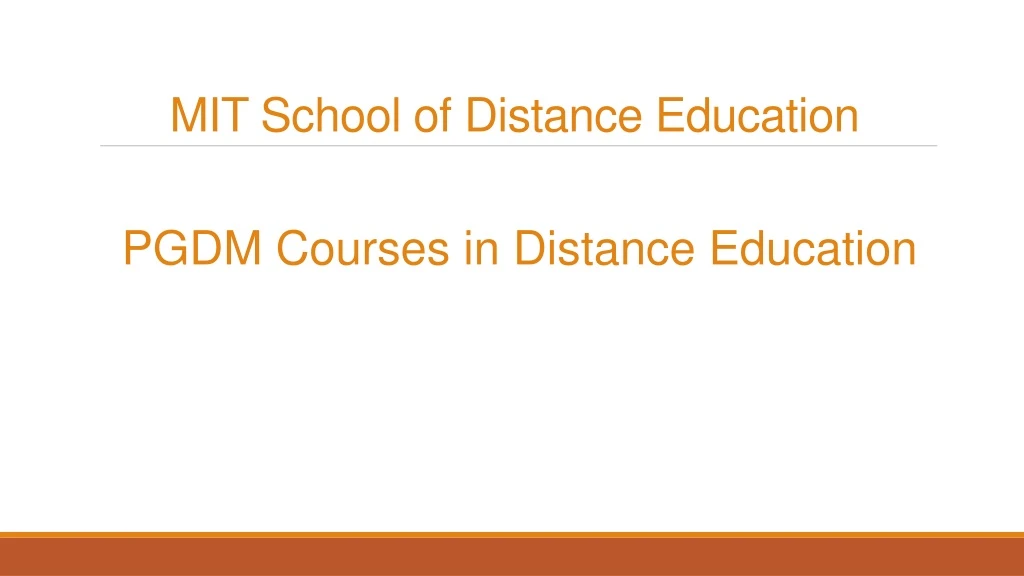 mit school of distance education