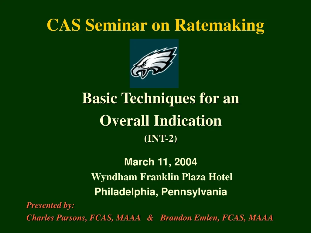 cas seminar on ratemaking