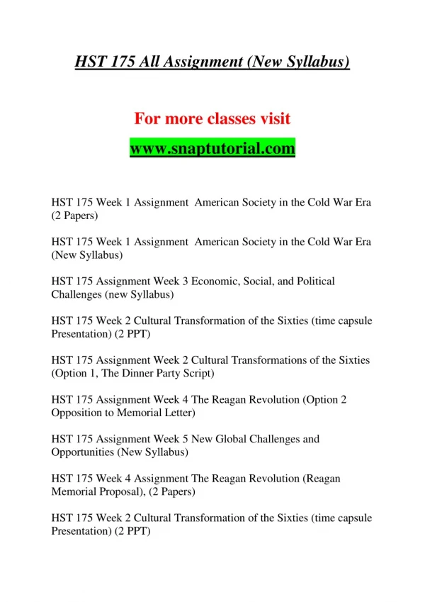 HST 175 Education Organization-snaptutorial.com