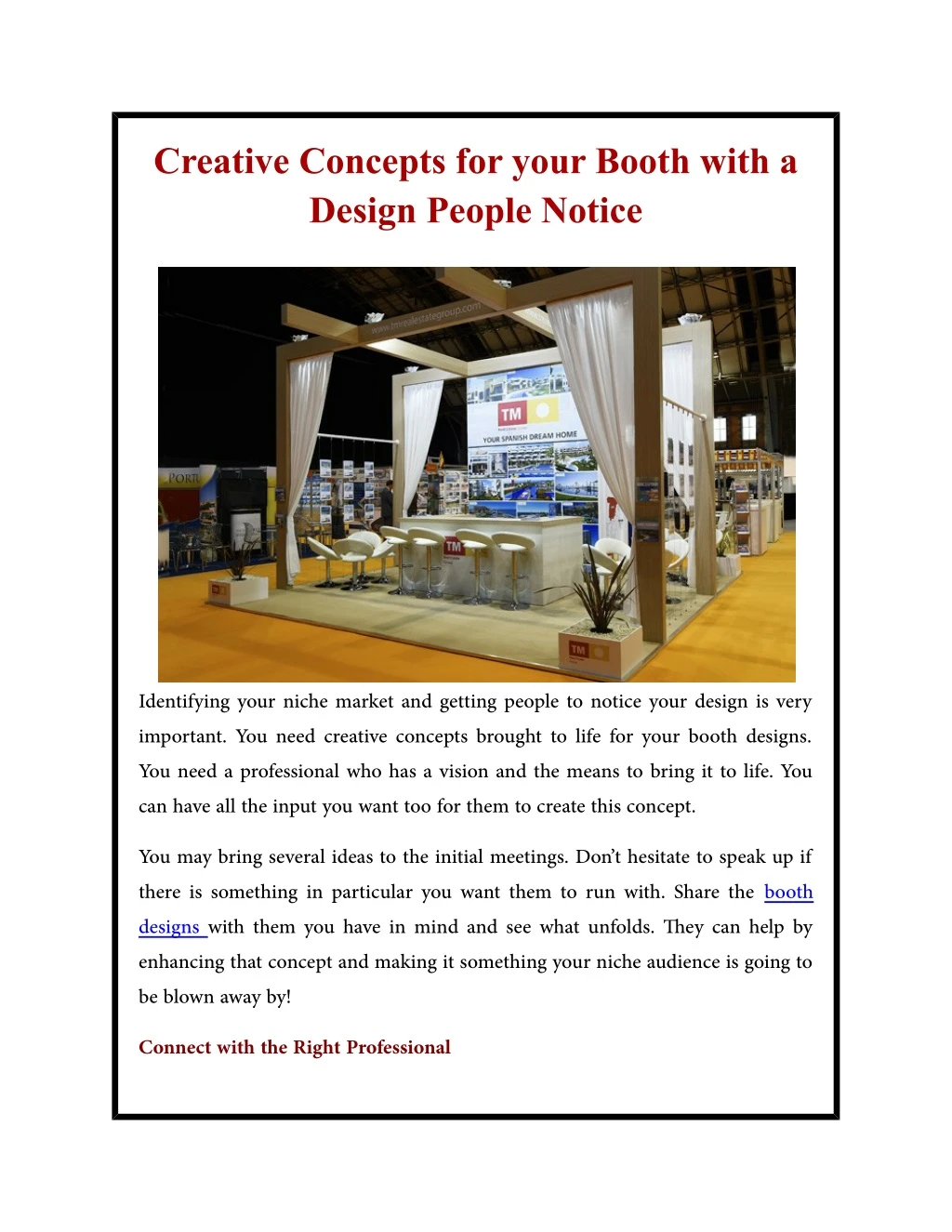 creative concepts for your booth with a design