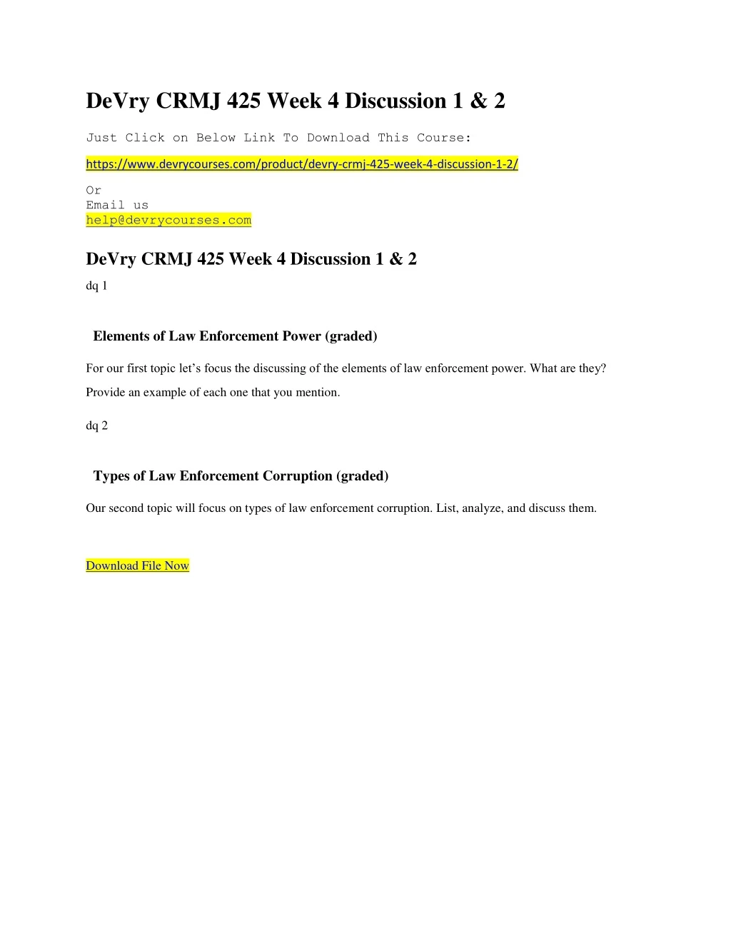 devry crmj 425 week 4 discussion 1 2 just click