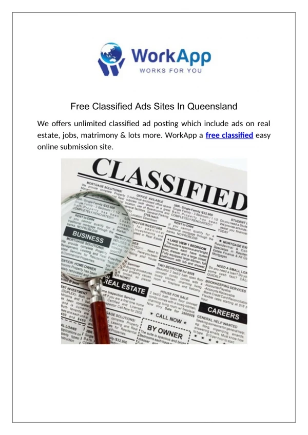 Free Classified Ads Sites In Queensland