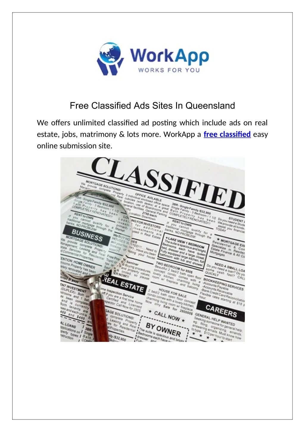 free classified ads sites in queensland