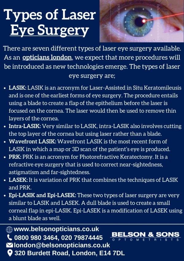 Types of Laser Eye Surgery