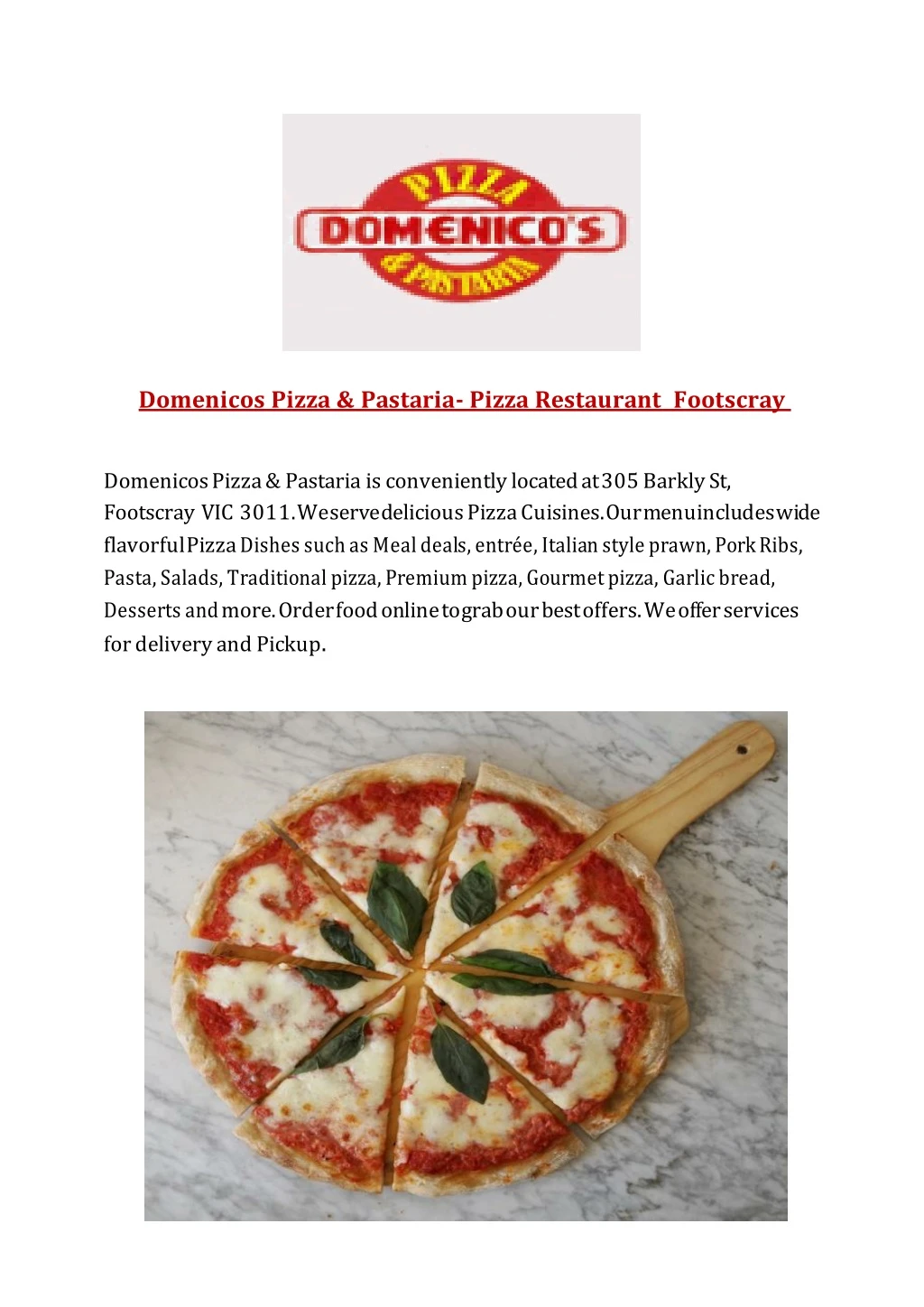 domenicos pizza pastaria pizza restaurant