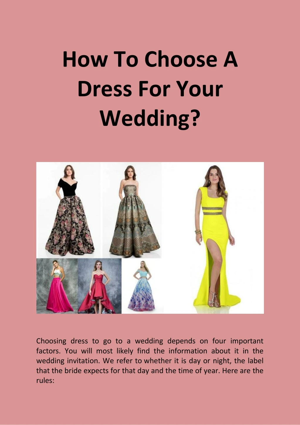 how to choose a dress for your wedding