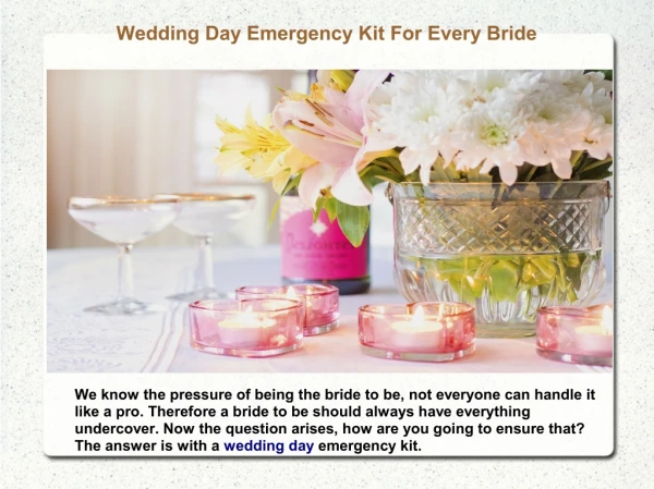 Wedding Day Emergency Kit For Every Bride