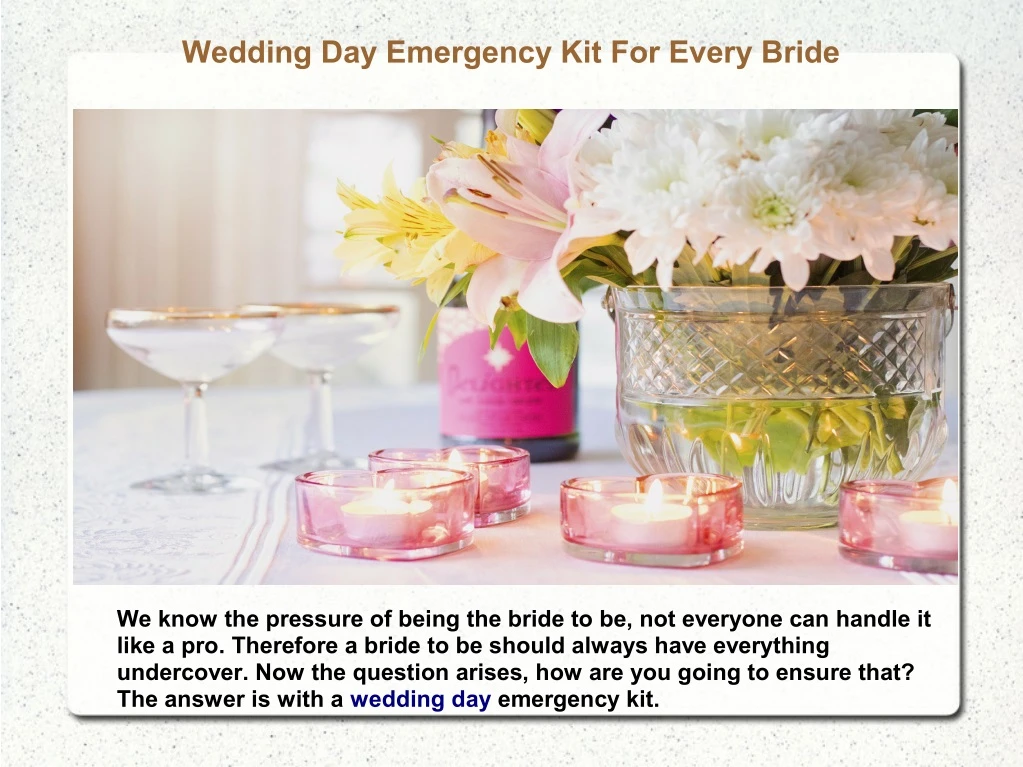 wedding day emergency kit for every bride