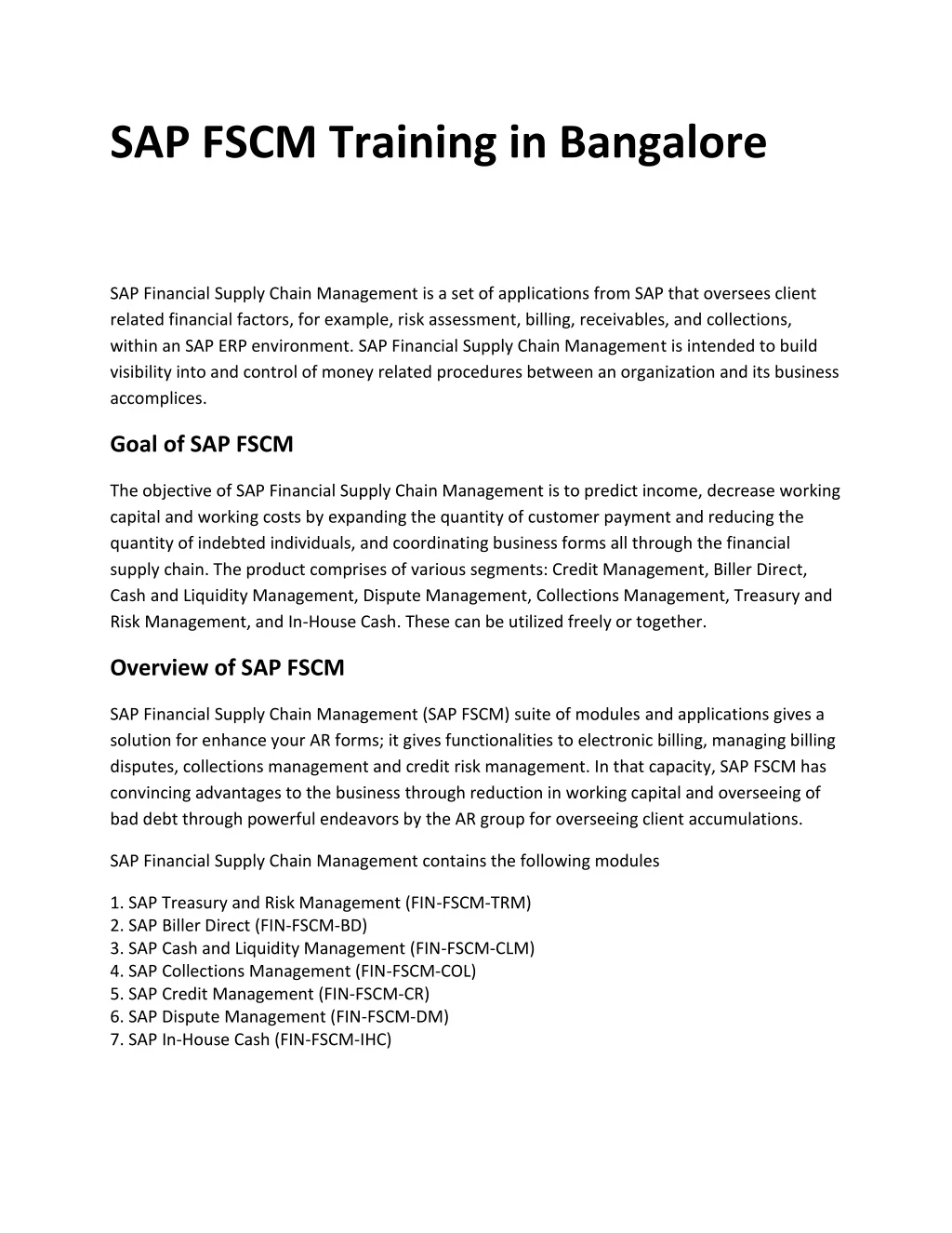 sap fscm training in bangalore