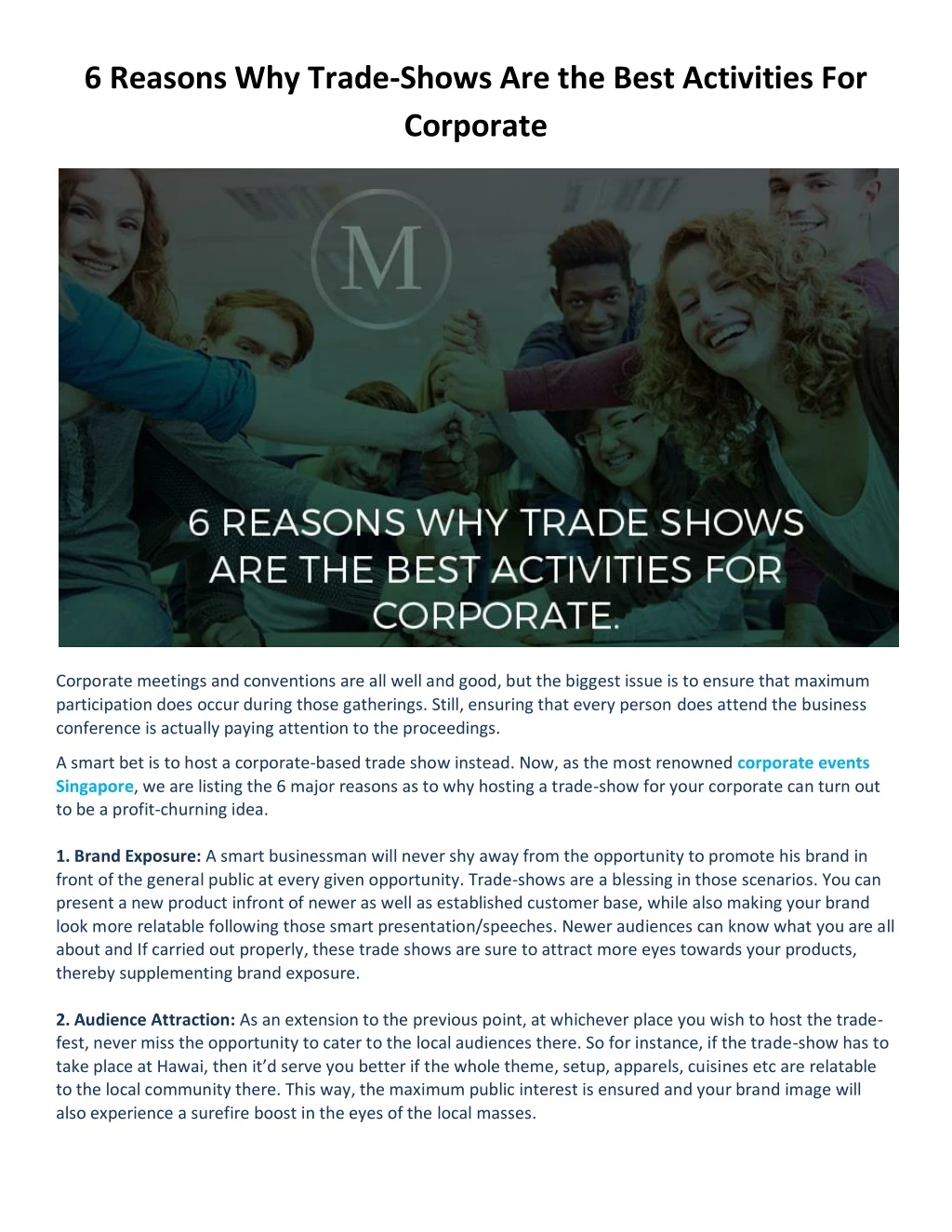 6 reasons why trade shows are the best activities