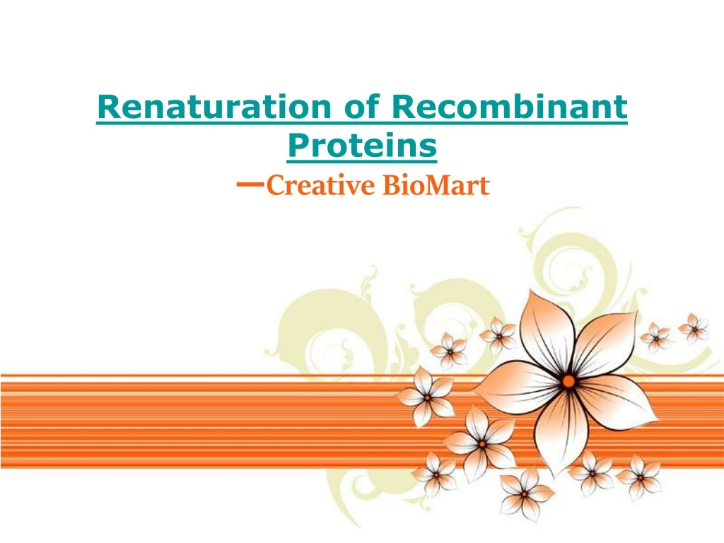 renaturation of recombinant proteins creative